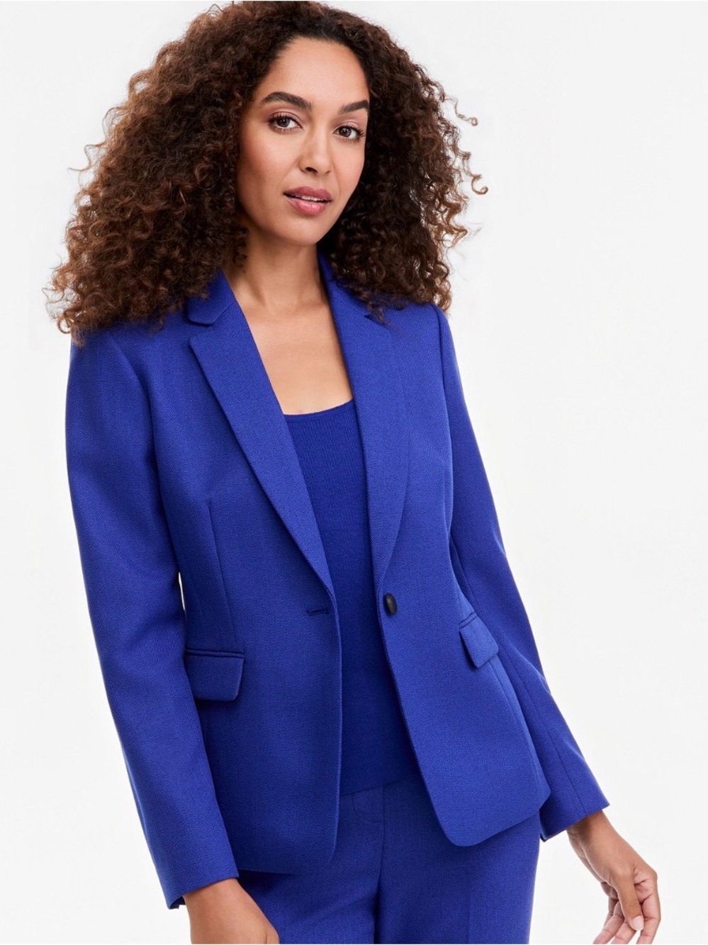 Tahari ASL Electric Blue Single-Button Blazer